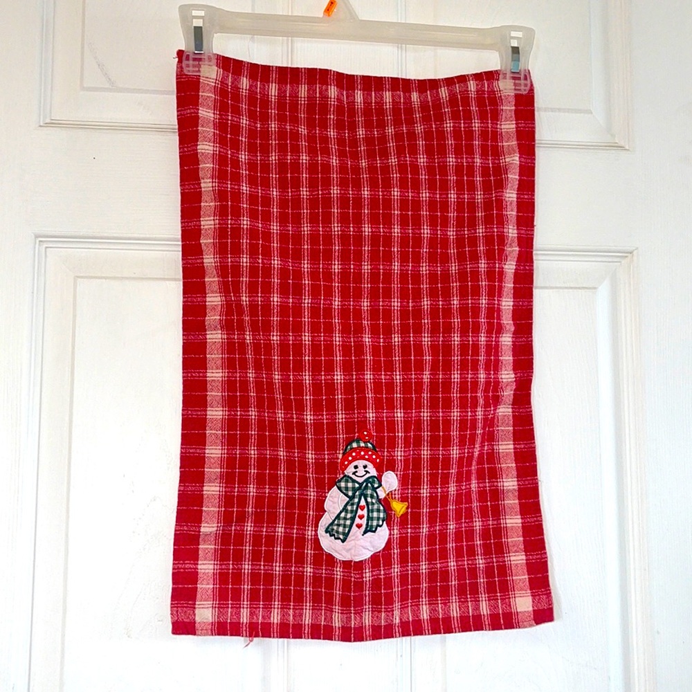 Christmas snowman dish towel